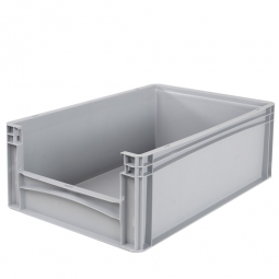 Eurobehälter -Profi mit Eingrifföffnung an einer Stirnseite, LxBxH 600x400x220 mm, grau