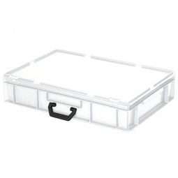 Euro-Koffer, LxBxH 600x400x130 mm, weiß, mit 1 Tragegriff auf einer Längsseite