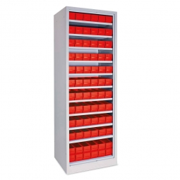 Regal mit Regalkästen rot, LxBxH 400x91x81 mm