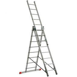 Aluminium-Vielzweck-Leiter mit 3x 8 Sprossen, erreichbare Arbeitshöhe 5510 mm als Anlegeleiter