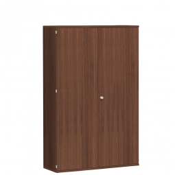 Garderobenschrank PRO, Nussbaum, BxTxH 1200x425x1920 mm, 5 Fachböden, 1 Kleiderstange