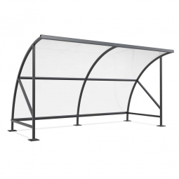 Raucher- und Pausenunterstand, Rahmen anthrazitgrau RAL 7016, BxTxH 4130x2100x2290 mm