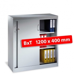 Schiebetürenschrank, 3 Ordnerhöhen, BxTxH 1200x400x1200 mm