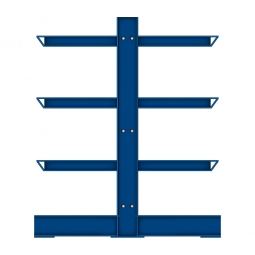 Kragarm-Anbauregal für doppelseitige Nutzung, mittelschwere Ausführung, BxTxH 1060x1150x2000 mm, Nutztiefe 2x 500 mm, Tragkraft je Fachebene 500 kg