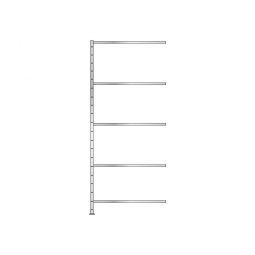 Schnellbau-Steck-Anbauregal, glanzverzinkt, BxTxH 1010x310x2400 mm, mit 5 Fachböden