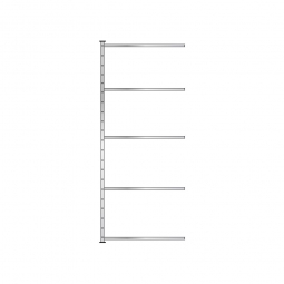 Fachboden-Steck-Anbauregal mit 5 Fachböden, glanzverzinkt, BxTxH 1035x615x2500 mm