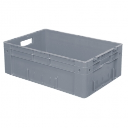 Schwerlastbehälter, geschlossen, PP, LxBxH 600x400x210 mm, 38 Liter, 2 Durchfassgriffe, grau