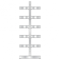 Kragarmregal / Anbauregal, feuerverzinkt, BxTxH 1000x1340x3000 mm, doppelseitig, 1 Regalfeld, (2x6) 12 Ebenen, Tragkraft/Fachebene 150 kg