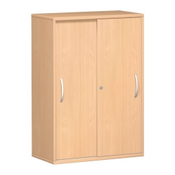 Schiebetürschrank PRO 3 Ordnerhöhen, Buche, BxHxT 800x1152x425 mm