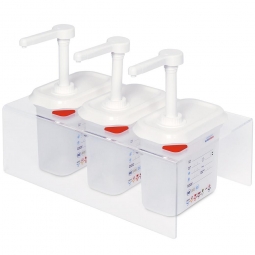 Soßenspenderset 3x GN1/9 mit transparenter Halterung