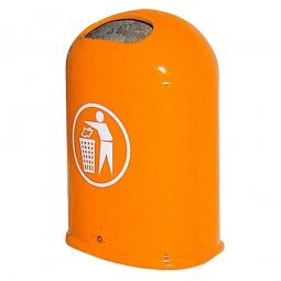 Feuerverzinkter Abfallbehälter mit Bodenklappe, 45 Liter, orange, BxTxH 430x330x600 mm