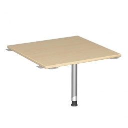 Verkettungsplatte, Volleck 90° Komfort, Gestell silber, Dekor Ahorn, BxT 800x800 mm