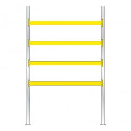 Palettenregal für 15 Europaletten, BxTxH 2925x1100x4500 mm, Tragbalkenebenen mit 38 mm Spanplattenböden, Fachlast 2900 kg/Tragbalkenpaar