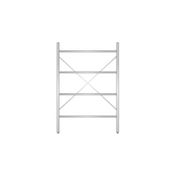 Aluminiumregal mit 4 geschlossenen Regalböden, Stecksystem, BxTxH 1200x600x1800 mm, Nutztiefe 540 mm