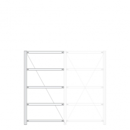 Hygieneregal / Anbauregal, Hygienic-Beschichtung, BxTxH 1010x835x2000 mm, 5 Böden