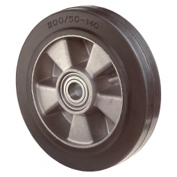 Elastic-Gummirad, Rad-ØxB 125x50 mm, Tragkraft 220 kg, schwarz
