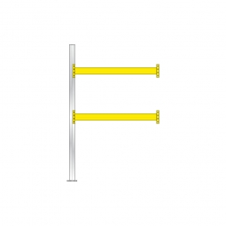Paletten-Anbauregal mit 2 Paar Tragbalken für 6 Europaletten, Fachlast 2200 kg/Tragbalkenpaar, BxTxH 1885 x 1100 x 3000 mm