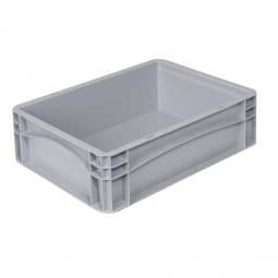 Euro-Geschirrkasten -Profi- LxBxH 400x300x120 mm, mit 2 Griffleisten, Farbe grau, Inhalt 11,2 Liter