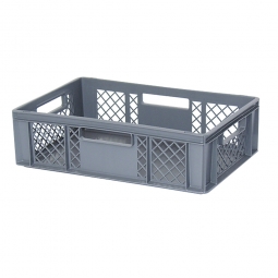 Eurobehälter mit 4 Durchfassgriffen, LxBxH 600x400x170 mm, 33 Liter, grau