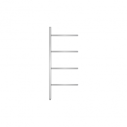 Aluminium-Anbauregal mit 4 geschlossenen Regalböden, Stecksystem, BxTxH 775x500x2000 mm, Nutztiefe 440 mm