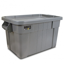 Eckiger Mehrzweckbehälter von Rubbermaid mit Schnappverschluss-Deckel, Inhalt 75,5 Liter, grau
