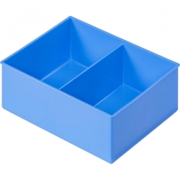Einsatzkasten für Stapelbehälter, mit Trennwand, LxBxH 170x137x65 mm, Polystyrol (PS) blau