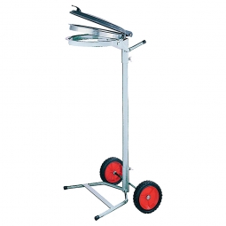Müllsackhalter, HxØ 970x370 mm, feuerverzinkt, Ständer und 2 Rädern, für 70 und 120 l-Müllsäcke.
