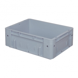 Schwerlastbehälter, geschlossen, PP, LxBxH 400x300x120 mm, 9 Liter, 2 Griffleisten, grau