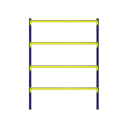 Weitspannregal mit 4 Stahlblechebenen, Stecksystem, BxTxH 1880x605x2500 mm, Tragkraft 700 kg/Ebene