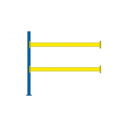 Paletten-Anbauregal für 9 Europaletten, Tragbalkenebenen mit 38 mm Spanplattenböden, Fachlast 2900 kg/Tragbalkenpaar, BxTxH 2785 x 1100 x 2500 mm