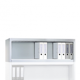 Aufsatzregal, 1 Ordnerhöhe, BxTxH 1200x400x500 mm, lichtgrau