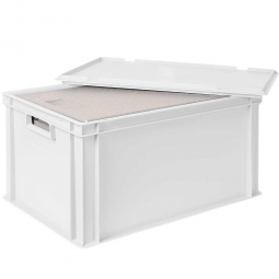 EPS-Thermobox in Eurobox mit Deckel, LxBxH 600x400x320 mm, weiß