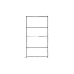 Fachbodenregal mit 5 Fachböden, Schraubsystem, glanzverzinkt, BxTxH 1006x806x2000 mm, Tragkraft 150 kg/Boden