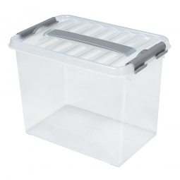 Clipbox mit Deckel, Inhalt 9 Liter, LxBxH 300x200x220 mm, Polypropylen (PP), transparent