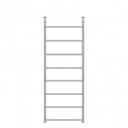 Ordnerregal mit 8 Böden, kunststoffbeschichtet, Schraubsystem, BxTxH 1000x300x2900 mm