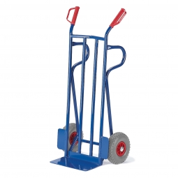 Stahlrohrkarre mit Vollgummibereifung, Höhe 1250 mm, Tragkraft 250 kg
