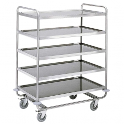 Servierwagen aus Edelstahl mit 5 Etagen, LxBxH 900x600x1649 mm, Tragkraft 200 kg