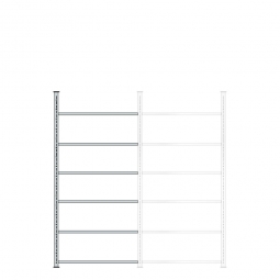 Ordner-Anbauregal mit 6 Böden, kunststoffbeschichtet, Schraubsystem, BxTxH 1000x300x2200 mm