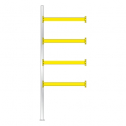 Paletten-Anbauregal für 10 Europaletten, Tragbalkenebenen mit 38 mm Spanplattenböden, Fachlast 2200 kg/Tragbalkenpaar, BxTxH 1885 x 1100 x 5000 mm