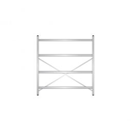 Edelstahl-Steck-Grundregal, BxTxH 1500x500x1600 mm, mit 4 Regalböden T: 450 mm