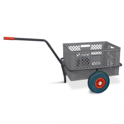 Handwagen mit Kunststoffkorb, H 320 mm, grau, LxBxH 1250x640x660 mm, Tragkraft 200 kg