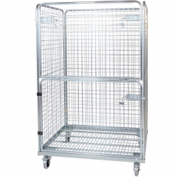 Stahlrohrbehälter 3-seitig mit 1 klappbaren Vorderwand, LxBxH 1200x800x1820 mm