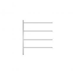 Aluminium-Anbauregal mit 4 Gitterböden, Stecksystem, BxTxH 1375x400x1600 mm, Nutztiefe 380 mm