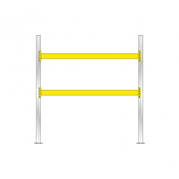 Palettenregal für 9 Europaletten, BxTxH 2925x1100x3000 mm, Tragbalkenebenen mit 38 mm Spanplattenböden, Fachlast 1800 kg/Tragbalkenpaar