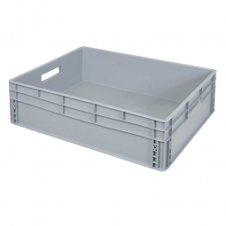 Eurobehälter mit 2 Durchfassgriffe, LxBxH 800x600x220 mm, 87 Liter, grau