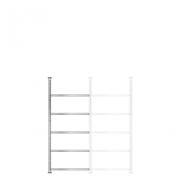 Ordner-Anbauregal, Schraubsystem, glanzverzinkt, 5 Böden, BxTxH 750x600x1850 mm