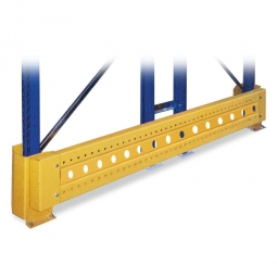 Leitplanke für 1100 mm Regaltiefe, LxHxT 1280x400x60 mm, mit Pfostenschutz u. Befestigungsmaterial