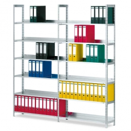 Ordner-Komplettregal mit 12 Böden, glanzverzinkt, Schraubsystem, BxTx 2009x300x2200 mm