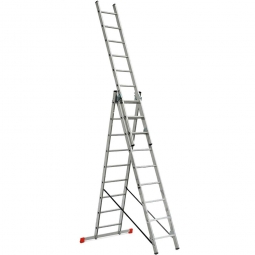 Aluminium-Vielzweck-Leiter mit 3x 9 Sprossen, erreichbare Arbeitshöhe 6290 mm als Anlegeleiter