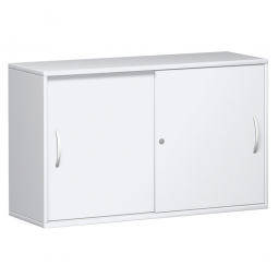 Schiebetürschrank PRO 2 Ordnerhöhen, weiß, BxHxT 1600x768x425 mm